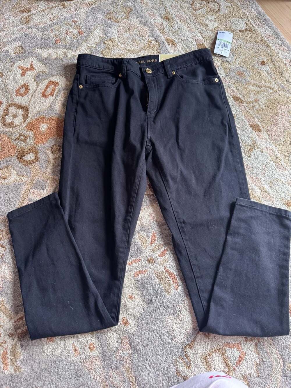 Michael Kors Izzy Skinny Mid-Rise Black Jeans